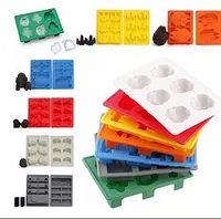 Conjunto de moldes de chocolate personalizados, conjunto de 7 peças de moldes de silicone para cubo de gelo ou bandejas de doces, em oferta, 2018
