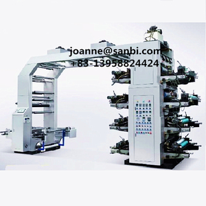 8-цветная высокоскоростная флексографическая печатная машина полуавтоматическая с PLCTM для печати этикеток и бумаги Новый флексографский принтер