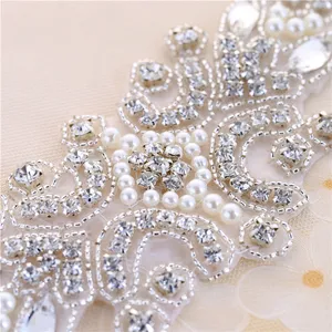 LG1231 Vintage White Beaded Pearl Appliques Motifs For Wedding Patches