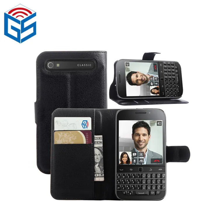 Mobile Phone Flip Leather Case for Blackberry Classic Q20