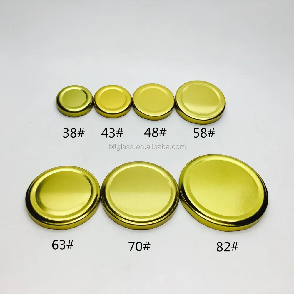 キャップツイストオフメタル38mm 43mm 48mm 53mm 58mm 63mm 70mm 82mm 110mmカラフルプリントメタルスクリュートップリッドラグキャップボトルティンリッド