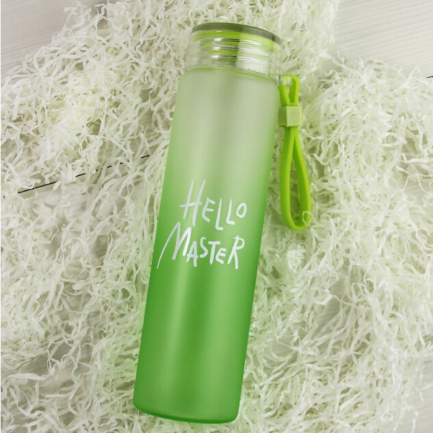 Wholesale wide mouth glass water bottle  glass bottle frosted glass beverage bottle