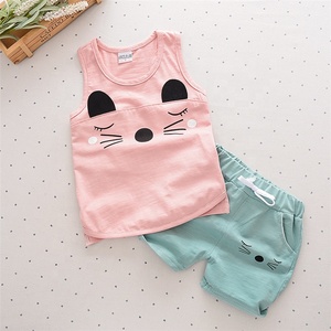 Abbigliamento estivo a maniche corte per <span class=keywords><strong>bambina</strong></span> 2-3 anni, set con <span class=keywords><strong>pantaloni</strong></span>, fantasia elegante, vestiti per bambini - Product Image 4