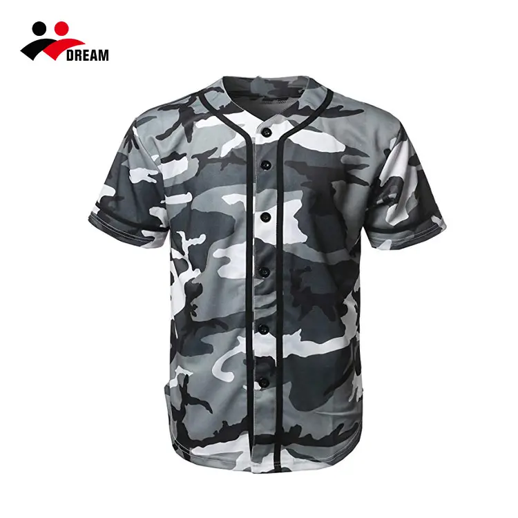 Maillot de Baseball camouflage numérique personnalisé, Design personnalisé, pour hommes