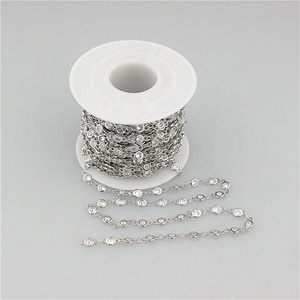 CH-CKB0108 placcato in oro/argento di colore con clear cz <span class=keywords><strong>catena</strong></span> del <span class=keywords><strong>rosario</strong></span>, cubic zirconia micro pavimenta della <span class=keywords><strong>catena</strong></span> del <span class=keywords><strong>rosario</strong></span>, cz di componenti di gioielli <span class=keywords><strong>catena</strong></span> - Product Image 3