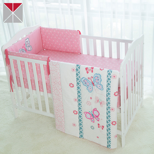 Rosa y blanco mariposa diseño apliques <span class=keywords><strong>cuna</strong></span> lecho del bebé cama - Product Image 2