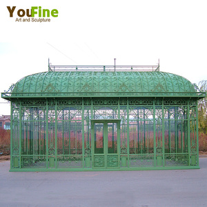 Hoge kwaliteit luxe tuin smeedijzeren tuinhuisje met glas - Product Image 2