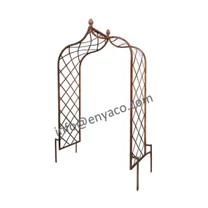 Arco de hierro decorativo para boda, arco de rosa de Metal para jardín, exteriores