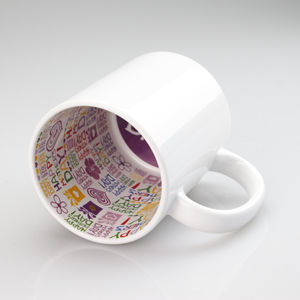 Tasses en céramique à café personnalisées de 11oz avec logo Tasse à motif intérieur pour la fête des mères heureuse pour la sublimation - Product Image 1