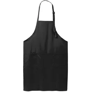 男女通用防水投标围裙，带2个口袋烹饪厨房厨师围裙，供厨师烧烤
