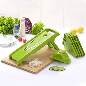 Mandoline trancheur spiraliseur 5 en 1 V lame julienne râpe à légumes trancheur