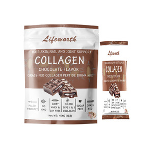 LIFEWORTH chocolate colágeno bovino péptido polvo bebida colágeno marino - Product Image 1