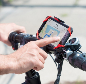 Support de téléphone pour vélo 2025 noir et rouge, en silicone souple et protecteur, avec attaches sécurisées, fixation manuelle sur guidon, compatible avec les téléphones de 4 à 6 pouces - Product Image 3