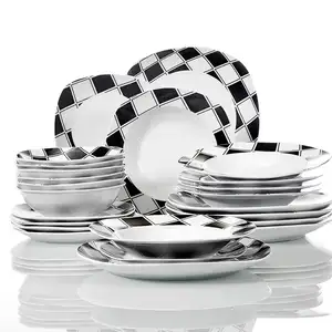 Porcellana 24 pezzi set da pranzo/piatti in ceramica/set da cena all'ingrosso per 6