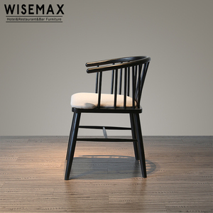WISEMAX Vintage Cottage Road <strong>Spindle</strong> Back Wood Dining <strong>Chair</strong> Restaurant Furniture Windsor <strong>Chair</strong> Solid Wood Cafe <strong>Chair</strong> for Sale - Product Image 3
