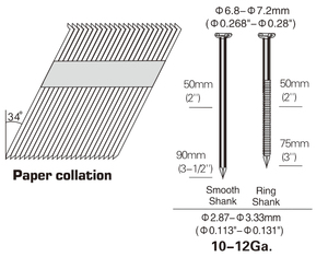 <span class=keywords><strong>Clavadora</strong></span> Neumática para Estructuras <span class=keywords><strong>con</strong></span> <span class=keywords><strong>Cabeza</strong></span> Recortada de 34 Grados Freeman PFR3490 - Product Image 2