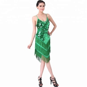 Bestdance Ladies <span class=keywords><strong>Night</strong></span> <span class=keywords><strong>Club</strong></span> Cocktail Party Robe à franges à paillettes de danse latine et de salon 4 couleurs - Product Image 5