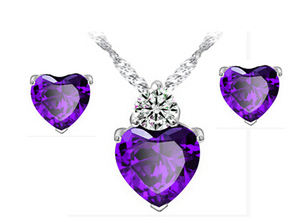 Platino placcato a forma di <span class=keywords><strong>cuore</strong></span> <span class=keywords><strong>rosso</strong></span> <span class=keywords><strong>collana</strong></span> orecchini set Regalo di Nozze delle Donne CZ <span class=keywords><strong>cuore</strong></span> <span class=keywords><strong>collana</strong></span> e orecchini <span class=keywords><strong>cuore</strong></span> - Product Image 2