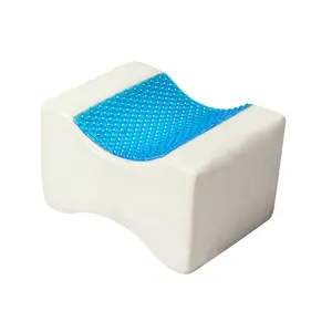 Sciatic Nerve Pain Relief Cooling Silicone Gel Memory Foam Knee Pillow Leg Hip Alignment For Side Sleepers