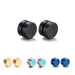 Commercio all'ingrosso di Alta Qualità Hip Hop Gioielli Da Uomo In Acciaio No Piercing Rotondo Magnetico Orecchini Clip Orecchio Per Gli Uomini - Product Image 2
