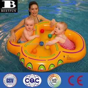 Flotador inflable de PVC ecológico para niños y bebés, doble asiento de natación flotante de agua - Product Image 2