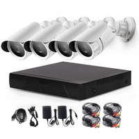Kit de alarme analógico de gravação, 1080p 4 canais ahd sistema dvr à prova d' água ip 66 dvr ahd
