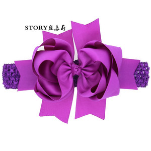 Mode de couleur pure 2018 <span class=keywords><strong>8</strong></span> pouces <span class=keywords><strong>super</strong></span> bébé crochet bascule de papillon première <span class=keywords><strong>bande</strong></span> élastique - Product Image 5