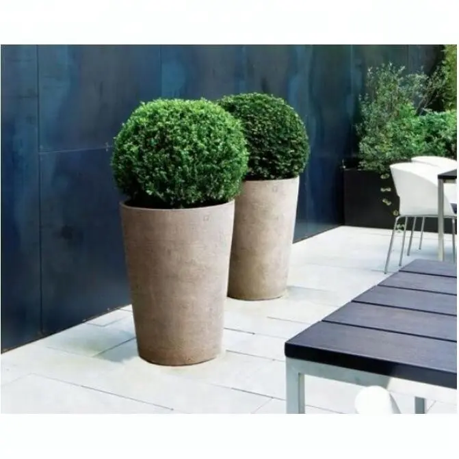 Goedkope Outdoor Polystone Planter Grote Bloempotten