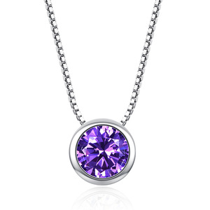 Classico Permanente 2ct Solitaire Cuori e Frecce rotonda Collana Del Pendente DELLA CZ - Product Image 4