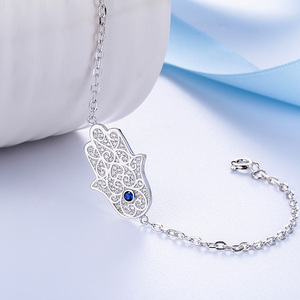 De moda 925 joyas de plata los ojos del mal mano de <span class=keywords><strong>Hamsa</strong></span> encanto <span class=keywords><strong>pulseras</strong></span> - Product Image 5