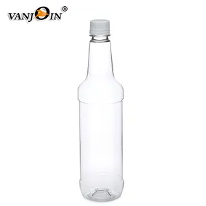 Breukvast Lange Hals 1ltr Plastic Flessen 750 Ml Pet Plastic Drankflessen Wit Verzegelde Cap