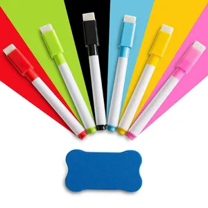用于学校和办公室的带有橡皮擦的可擦除白板记号笔的磁性干白板记号笔
