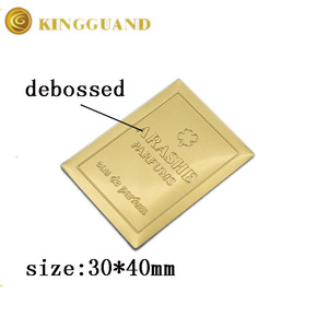 Nuovo <span class=keywords><strong>design</strong></span> di alta qualità in oro goffrato in metallo cosmetico personalizzato etichetta adesiva per bottiglia/profumo etichetta - Product Image 3