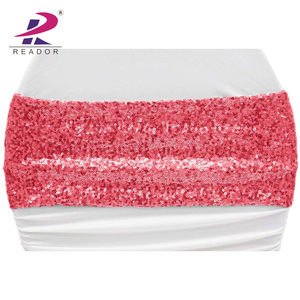 Elegante lentejuelas banda lycra cubierta de silla para boda decoración caso cubierta de la silla MARCO bling - Product Image 6