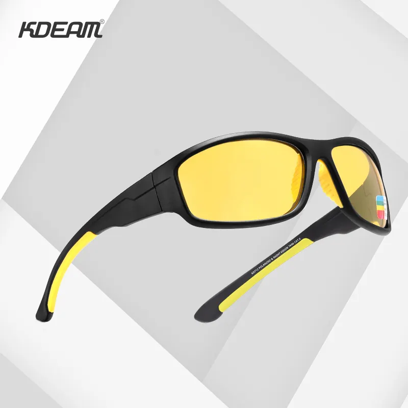 KDEAM Night Vision Driving Sunglasses Goggles Protective TR90 Sun glasses Design Your Own Logo Custom Safety Glasses oculos 2019