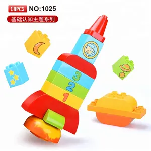 18 PCS grote Bouwsteen Diy Baksteen Educatief Baby Speelgoed Compatibel Met Legoing Duplo speelgoed