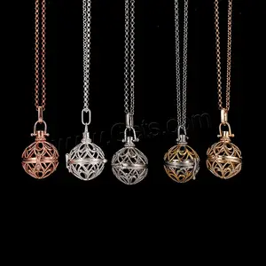 Best selling products brass pregnant ball locket sweater essential oil diffuser necklace