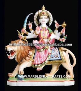 Estatua de mármol Durga Ji de Makrana, fabricación de mármol - Product Image 1