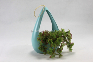 China artesanía <span class=keywords><strong>de</strong></span> cerámica cesta forma porcelana <span class=keywords><strong>colgar</strong></span> floreros <span class=keywords><strong>macetas</strong></span> al por mayor - Product Image 2