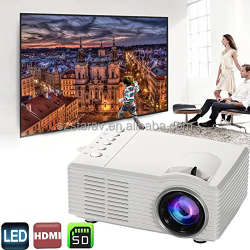 Gaya LCD dan Resolusi 320X240 SD30 Asli Portabel HD 1080P Pemutar Video Proyektor Genggam Pico