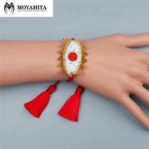 MI-B180261 MoyaMiya Miyuki Delica Perles Bracelet Fait Main Mauvais Œil Tissé Chaîne Avec Gland Bijoux Femmes Unisexe Ojo Turco - Product Image 4