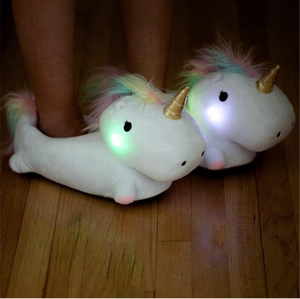 Custom Modieus Schattige Led <span class=keywords><strong>Unicorn</strong></span> <span class=keywords><strong>Slippers</strong></span> Unisex All-Wrap Super Zacht Pluche Pp Katoen Eco-Vriendelijke Winter <span class=keywords><strong>Slippers</strong></span> - Product Image 5