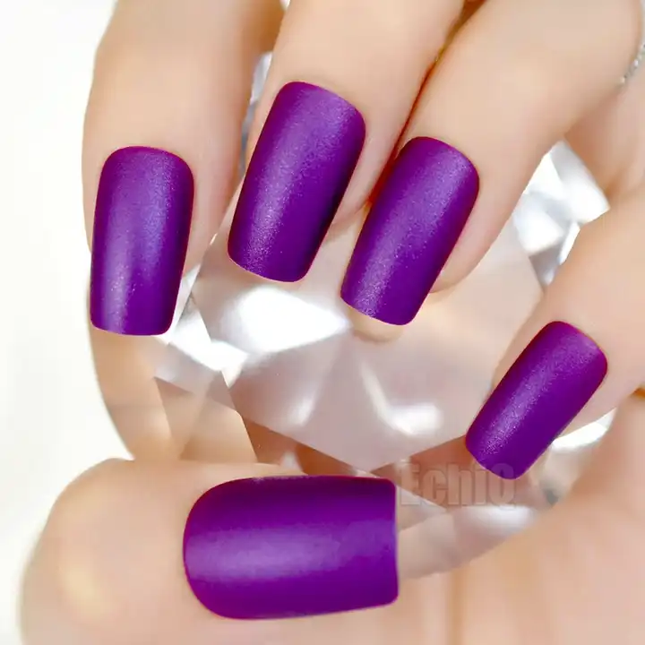 Buy Secret Lives® acrylic press on nails designer artificial nails  extension long matte purple with butterfly design fake nail 24 pieces set  with kit Online at Low Prices in India - Amazon.in