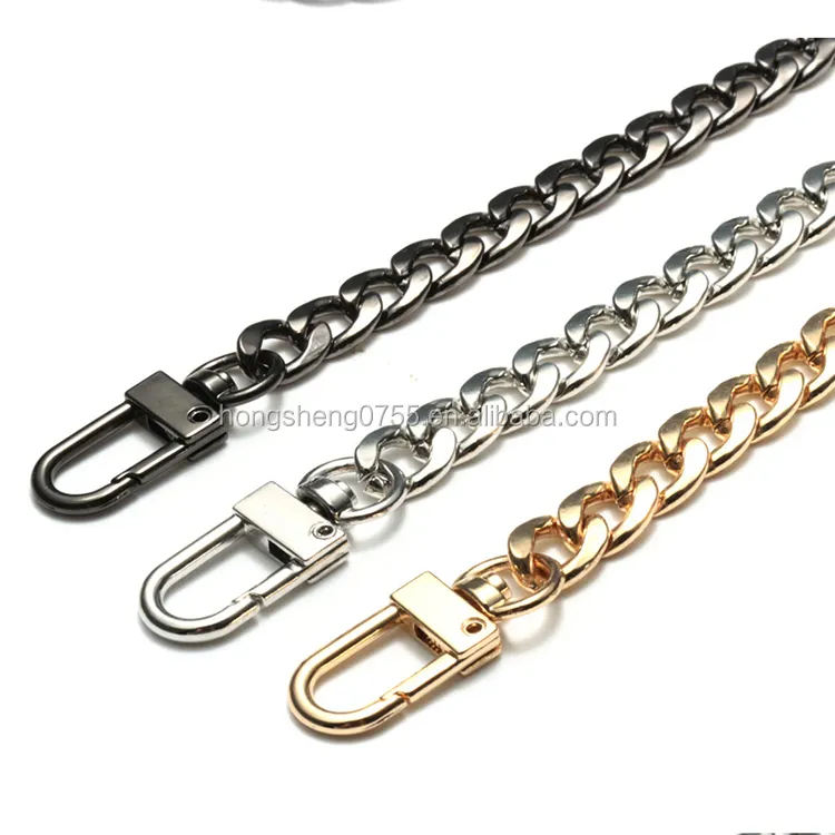 Factory Supply Cheap Gold Silver Black Metal Purse Chain Strap Handle Shoulder belt Crossbody Handbag Bag Chain