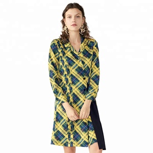 Damas primavera elegante <span class=keywords><strong>de</strong></span> la longitud <span class=keywords><strong>de</strong></span> la rodilla imprimir vendaje vestidos con mangas - Product Image 1