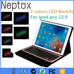 7 Couleur LED Rétro-Éclairé Bluetooth Clavier Avec Smart <span class=keywords><strong>Folio</strong></span> PU Étui En Cuir pour <span class=keywords><strong>iPad</strong></span> Pro 12.<span class=keywords><strong>9</strong></span> Pouce - Product Image 1