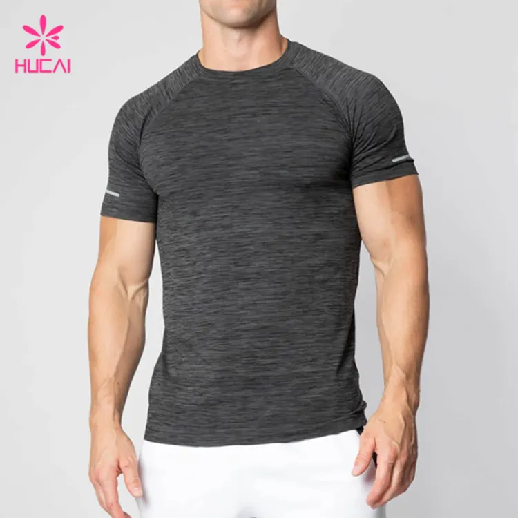 Wholesale Men Design Your Own Fitness Clothing Custom Muscle slim Fit running sports T Shirts for men