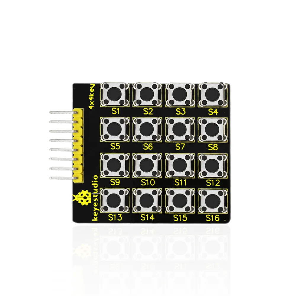 KEYESTUDIO-teclado de matriz 4x4, botón grande, membrana extendida de un solo chip para arduino y microbit