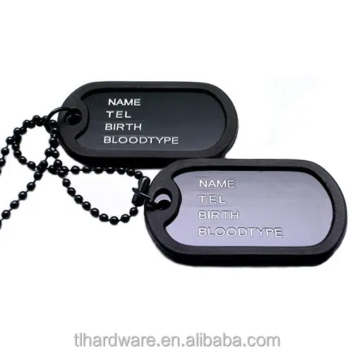 ใหม่ออกแบบที่ไม่ซ้ำกัน Mens ทหาร Army Style Black 2 สุนัข Tags Chain Mens จี้สร้อยคอเครื่องประดับ hot