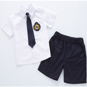Conjunto de 2 Piezas, Vestido Corto con Blusa Blanca de Manga Corta, Uniformes <span class=keywords><strong>Escolares</strong></span> con Falda, Camisa para Niños y Niñas de Jardín de Infancia y Primaria - Product Image 4